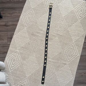 B-Low the Belt Black and Gold Studded Belt